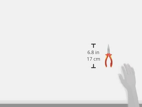 KNIPEX Flachrundzange mit Schneide (Radiozange) in Blister verchromt isoliert mit Mehrkomponenten-Hüllen, VDE-geprüft 160 mm, 25 06 160 T BK 5