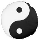 Yin Yang Black and White 14 Inch Round Decorative DEC Throw Pillow