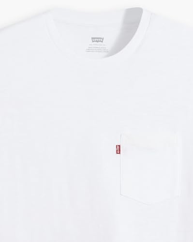 Short Sleeve Classic Pocket Tee, Hombre, White + Slub, L