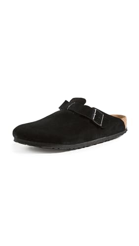 Birkenstock Boston Clogs Black Suede