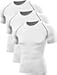 Neleus Men's Running Compression Shirts,5013,3 Pack,White,L,EU XL