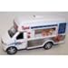 Kinsfun 5" Inches Long By 2" Inches Wide Diecast with Plastic Tacos Truck Van in Color White with Tacos Food Logos All Over the Truck