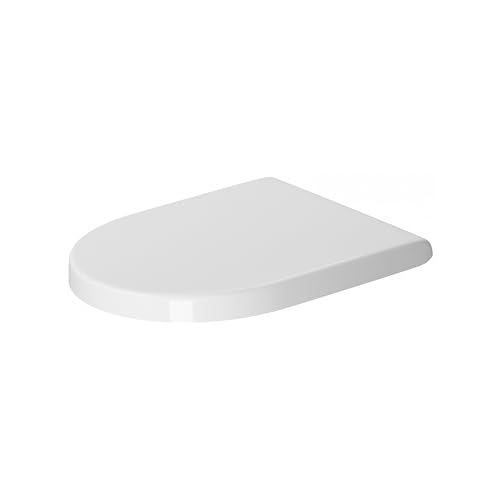 Duravit Toilet Seat Starck 3 - Urea Thermoset Toilet Lid with Stainless Steel Hinges, Top-Fix Installation, White, Five-Year Manufacturers Warranty