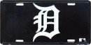 Detroit Classic Metal Auto Tag Embossed Black Background