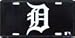 Detroit Classic Metal Auto Tag Embossed Black Background
