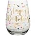 Slant Collections Wine Glass Gifts Stemless Wine Glass, 20-Ounce, Happy Birthday