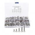 M4/M5/M6 Screws Set, 260Pcs Flat Socket Cap Screws Set, Stainless Steel 304 Hex Socket Countersunk Head for Homemade Repair Electronics Industry