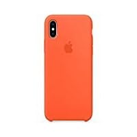 Keklle iPhone X Silicone Case, Keklle Liquid Silicone Gel Rubber Shockproof Case and Ultra Soft Microfiber Cloth Lining Cushion for iPhone X/10 (Spicy Orange)