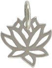 Zoe and Piper CharmsTiny Cut Out Design Lotus Flower Charm in Sterling Silver, 7626