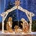 BrylaneHome 6 Ft Outdoor Christmas Nativity Set LED Lights Large Yard Decoration - Nativity Scene