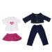 MonkeyJack 4 pieces Jeans Jacket Clothes For 18'' American Girl Doll Our Generation My Life Doll Shirt Tops W/ Outfits Dress Trousers Doll Accessories