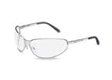 Bacou-Dalloz Harley-Davidson 500 Series Sleek Wrap-Around Silver Matte Metal Frame Clear Hard Coat Lens With Harley Logo On Lens And Temples