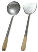 17 l. x 4.25 Home Use Stainless Hand-Tooled Chuan &amp; Hoak (Spatula &amp; Ladle) Set by Thai Grocery