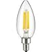 HC Lighting - 12V Low Voltage Input Clear Torpedo Tip Decorative Style LED Light Bulb 4W Candelabra E12 Screw Base LED Retro Fit Light Bulb (4 Watt) (1/PK) (Torpedo Tip)