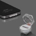 Sparkling Rhinestone Dock Connector Anti Dust Cover Cap Plug for iPhone 4S 4 3GS 3G - White