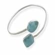 Silver larimar bangle bracelet