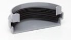 Grey Gutter External 75MM Stop END RM307 Half Round for shed, Conservatory, Porch etc - NOT Standard House Size