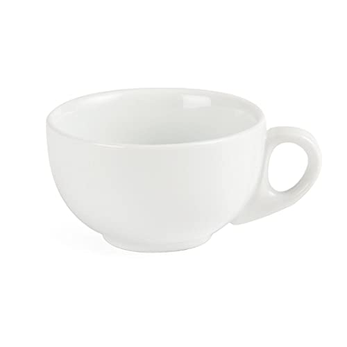 Olympia Whiteware Porcelain Cappuccino Cups 284ml, White, 12 Pack