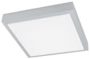 EGLOIdun1 11" Square Semi Flush Ceiling Light Fixture Dimmable LED Lighting Fixture for Hallway, Living Room, and Closet, Brushed Aluminum