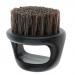 MonkeyJack Salon Barber Wood Bristles Hair Beard Cleansing Grooming Brush Men's Mustache Shaping Comb - Black
