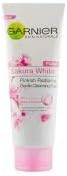 Garnier Facial Foam Skin Natural Sakura White Pinkish Radiance Gentle Cleansing 100ml. (Pack of 2)