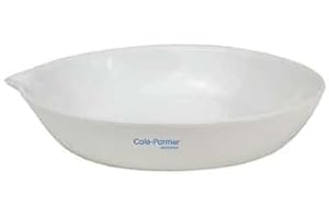 Cole-Parmer Evaporating Dish, Porcelain, Flat Form, 50 mL, 6/pk