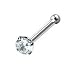 316L Surgical Steel Nose Bone Ring 1.5mm Round Clear CZ 18G