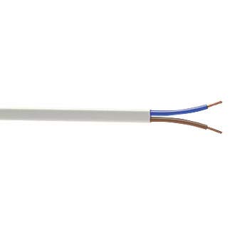 2 Core Round White Flex Flexible Cable 0.75 MM - 2 metre Cut Length