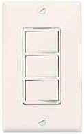 Air King AKS3 Rocker Style 3-Function Switch, White
