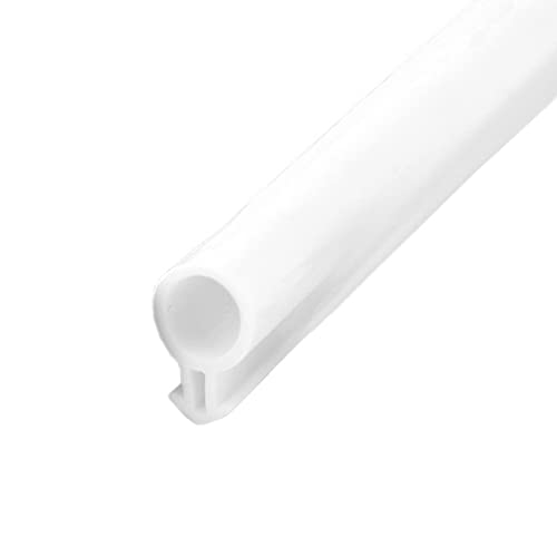 10M Plastic Steel Door Window Sealing Strip Silicon Rubber Door Window Seal Draft Stopper Hollow Bulb Barb Tubular Gasket O Type (Big O/ 10MM, White)