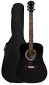 Fender FA-100 Limited Edition Dreadnought Acoustic Guitar with Gig Bag - Black