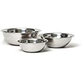 Vollrath 1098BCE Economy Stainless Steel Mixing Bowl Set, 1.5-Quart, 3-Quart, and 5-Quart, 26-Gauge, Mirror Finish, Beaded Edge, Flat Bottom, Nesting, Dishwasher Safe