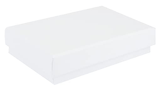 Emartbuy Set of 48 White Cardboard Jewellery Pendant Boxes, Ring Boxes, Gift Box for Anniversaries, Weddings, Birthdays Size - 8 cm x 5 cm x 3 cm