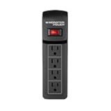 Monster Essentials 4 Outlets Surge Protector-540 Joules, Fire Proof