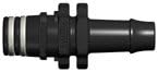 Kent Systems 3BY224-N02 Black Nylon Collection 3, Triggering Open Flow Tube Fitting, Quick Coupling, 3/8" Barb, Male