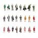 24pcs Painted Train Model Standing Posture People Figures Scale 1:87