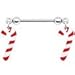 Body Candy Candy Cane Nipple Ring Set of 2
