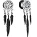Body Candy Steel Single Flare Clear Accent Tree of Life Feather Dangle Ear Gauge Plug Set 0 Gauge
