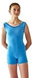 SteelCore Women's Short Unitard with Crushed Velvet Trim Extra Small Turquoise
