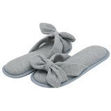 HomeTop Fashion Bow Design Slip on Cotton Memory Foam Cozy Indoor Slippers for Women