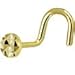Solid 14k Yellow Gold Textured Disc Nose Ring 20 Gauge