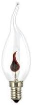 3w Flicker Candle Flame Tip Light Bulb Clear E14/SES/Small Edison Screw