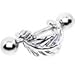 Body Candy Stainless Steel Floating Feather Pierced Ear Cuff 16 Gauge 3/8