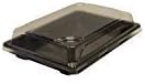 216 x 123 x 17m Black Sushi Tray with Lid, Disposable and Biodegradable Food Trays, Takeaway Rectangular Containers with Lids, Reusable Packaging Food and Preservation Tray (2)