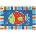 Tropical Reef Smiling Fish JellyBean Accent Rug