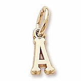 Rembrandt Charms Letter A Charm, 14K Yellow Gold