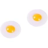 WNHNO 2Pcs Fake Eggs Realistic Fried Egg Props, Squishy Prank for Easter Decorations, Cooking Gags, Miniature Displays