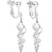 Body Candy Handcrafted Silver Plated Clear Icicle Clip On Earrings Created with Swarovski Crystals