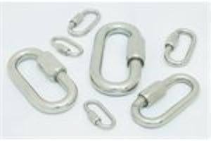 BURHAN INDUSTRIAL SUPPLY CO. 1008CF005 Quick link Oval threaded connector type 316 ss, 9/32" stock diameter, 1900 lb wll