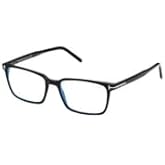 Tom Ford FT5802-B Retangle Shape Eyeglass Frame + Bundle With eSHADES Eyewear Cleaning Kit, 53 mm, Shiny Black ( 53 Mm )